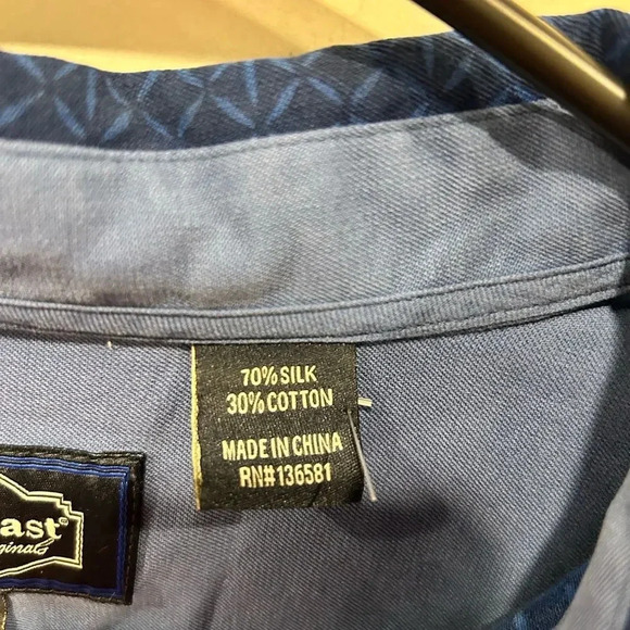 Nat Nast Silk Camp Short Sleeve Blue Hawaiian Vacation Button Down Mens XL - Picture 5 of 8